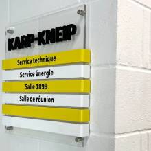 karp-kneip, luxembourg, fraisage, plexi, sur mesure, signalétique
